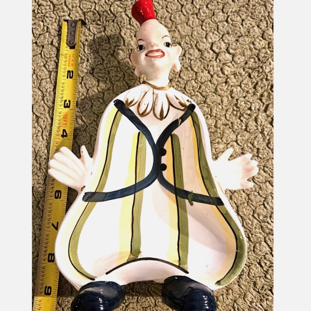 Vintage 9" Pierrot Clown Candy Dish | JAPAN | Unique Novelty Ornament
